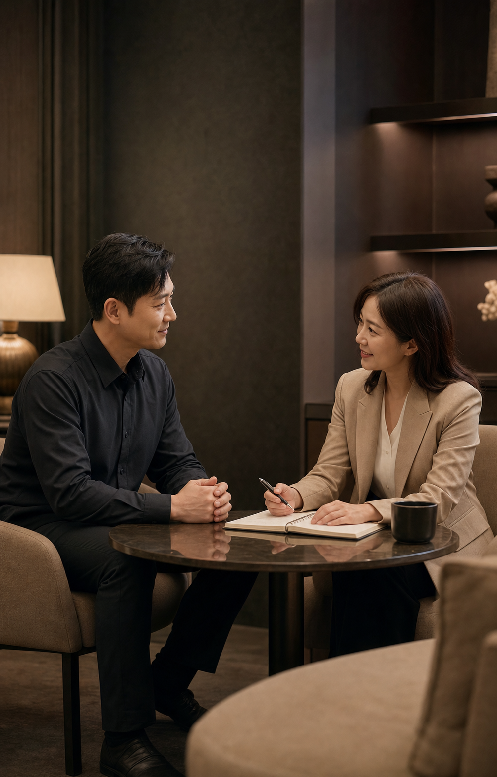 차분한 상담 장면 이미지